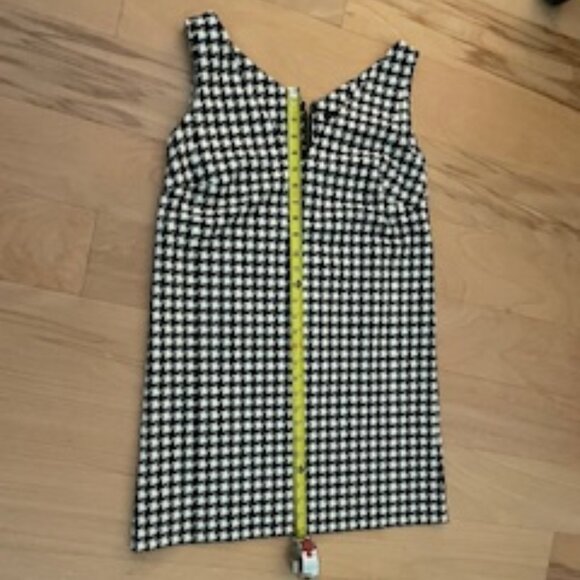 Ann Taylor Houndstooth V-Neck Sleeveless Shift Dress sz 0 - Picture 9 of 11